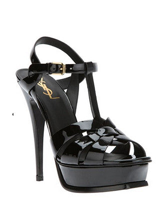 Patent Leather Sandal in Black