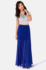 LINE & DOT PLEAT MAXI SKIRT