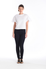 CROPPED SERRA RUFFLE ARM TEE