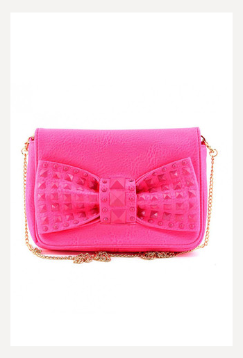 STUDDED BOW BAG