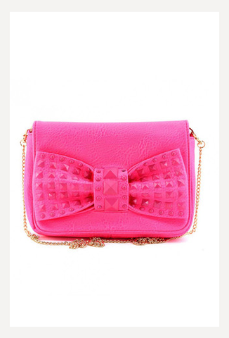 STUDDED BOW BAG