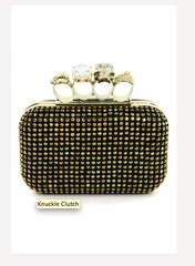 SKULL STUDDED KNUCKLE CLUTCH