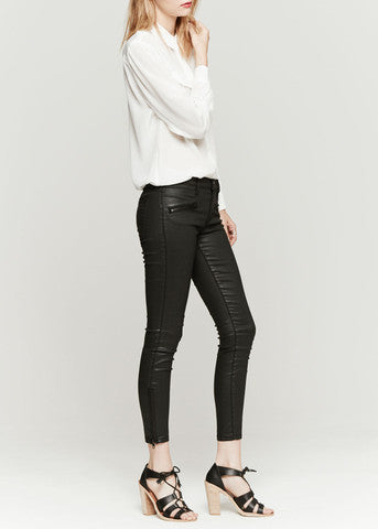 [CURRENT ELLIOTT] 2014 ZIP STILETTO BLACK COATED PANTS