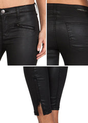 [CURRENT ELLIOTT] 2014 ZIP STILETTO BLACK COATED PANTS