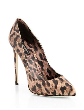 Leopard-Print Leather Pump
