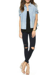[J BRAND] PHOTO READY MID-RISE CROPPED SKINNY JEANS - BLUE MERCY