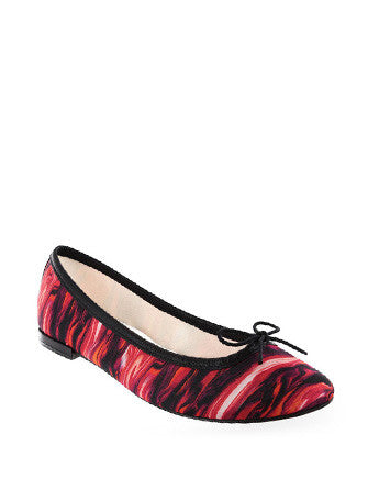 Cendrillon Distressed Goatskin Red Foulard Print Flat
